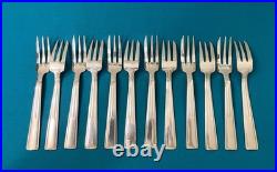 12 fourchettes à gâteaux ERCUIS modèle PIERREFONDS métal argenté ART DÉCO 16,5