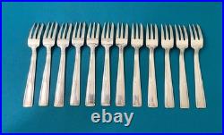 12 fourchettes à gâteaux ERCUIS modèle PIERREFONDS métal argenté ART DÉCO 16,5