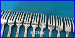 12 fourchettes à gâteaux ERCUIS modèle PIERREFONDS métal argenté ART DÉCO 16,5