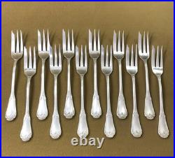 12 fourchettes à gâteaux SFAM modèle LOUIS XIV métal argenté Couvert 16,2 cm