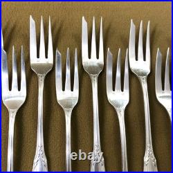 12 fourchettes à gâteaux SFAM modèle LOUIS XIV métal argenté Couvert 16,2 cm