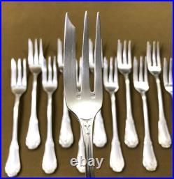 12 fourchettes à gâteaux SFAM modèle LOUIS XIV métal argenté Couvert 16,2 cm