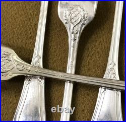 12 fourchettes à gâteaux SFAM modèle LOUIS XIV métal argenté Couvert 16,2 cm
