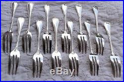 12 fourchettes à gâteaux métal argenté modèle Rubans orfèvrerie Christofle