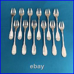 12 fourchettes à huître CHRISTOFLE modèle COQUILLE-VENDOME métal argenté couvert