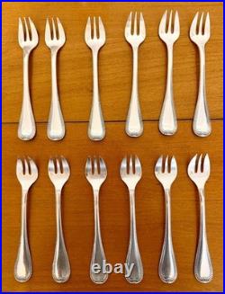 12 fourchettes à huître CHRISTOFLE modèle Malmaison en métal argenté
