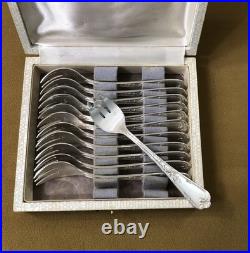 12 fourchettes à huitre ERCUIS modèle LOUIS XV métal argenté Couvert 13,5 cm