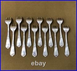 12 fourchettes à huitre ERCUIS modèle LOUIS XV métal argenté Couvert 13,5 cm