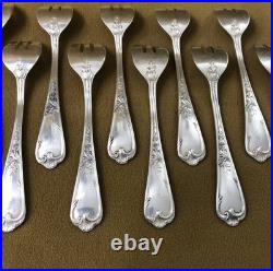 12 fourchettes à huitre ERCUIS modèle LOUIS XV métal argenté Couvert 13,5 cm