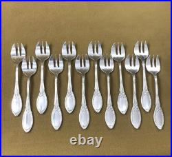 12 fourchettes à huîtres BOULENGER modèle FILETS ET RUBANS métal argenté Couvert