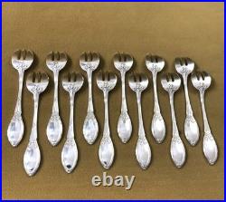 12 fourchettes à huîtres BOULENGER modèle FILETS ET RUBANS métal argenté Couvert