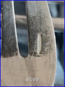 12 fourchettes à huîtres CHRISTOFLE modèle JAPONAIS metal argenté 14,5 cm Ancien