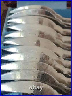 12 fourchettes à huîtres CHRISTOFLE modèle JAPONAIS metal argenté 14,5 cm Ancien