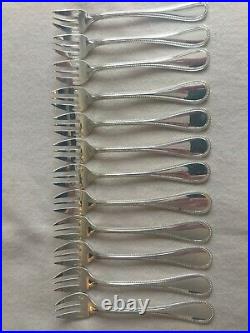 12 fourchettes à huîtres christofle modèle perle en métal argenté