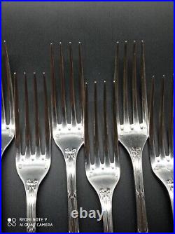 12 fourchettes de table Christofle métal argenté modèle RUBAN CROISES, 21 cm