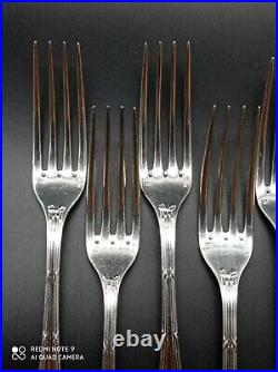 12 fourchettes de table Christofle métal argenté modèle RUBAN CROISES, 21 cm