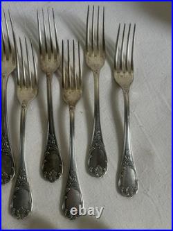 12 fourchettes de table et 12 cuillères métal argenté christofle modèle marly