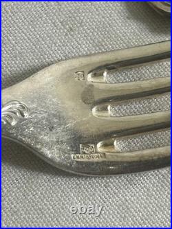 12 fourchettes de table et 12 cuillères métal argenté christofle modèle marly