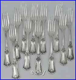 12 fourchettes de table, modèle Empire/Sans Gêne, métal argenté, excellent état