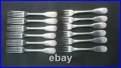 12 fourchettes en métal argenté christofle modèle coquille vendôme 20,5 cm