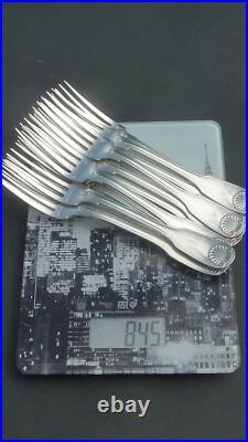 12 fourchettes en métal argenté christofle modèle coquille vendôme 20,5 cm