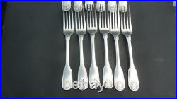 12 fourchettes en métal argenté christofle modèle coquille vendôme 20,5 cm