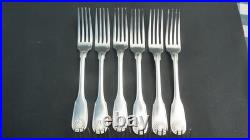 12 fourchettes en métal argenté christofle modèle coquille vendôme 20,5 cm