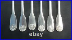 12 fourchettes en métal argenté christofle modèle coquille vendôme 20,5 cm