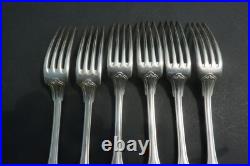 12 fourchettes en métal argenté christofle modèle coquille vendôme 20,5 cm