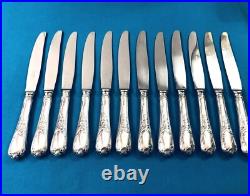 12 grand couteau de table CHRISTOFLE modèle MARLY métal argenté Couvert 24,5 cm