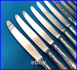 12 grand couteau de table CHRISTOFLE modèle MARLY métal argenté Couvert 24,5 cm