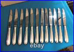 12 grand couteau de table CHRISTOFLE modèle PERLES métal argenté Couvert 24,5 cm