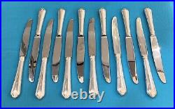 12 grand couteaux de table ERCUIS modèle CONTOURS VICTORIA métal argenté couvert