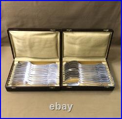12 grand couvert Modèle LOUIS XVI RUBAN métal argenté Fourchette Cuillère 21,5cm
