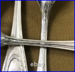 12 grand couvert Modèle LOUIS XVI RUBAN métal argenté Fourchette Cuillère 21,5cm