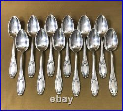 12 grand couvert Modèle LOUIS XVI RUBAN métal argenté Fourchette Cuillère 21,5cm