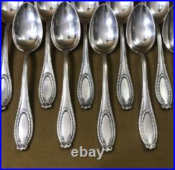 12 grand couvert Modèle LOUIS XVI RUBAN métal argenté Fourchette Cuillère 21,5cm