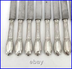 12 grands couteaux BOULENGER modèle LOUIS XVI RUBANS métal argenté 25,5 cm