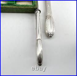 12 grands couteaux BOULENGER modèle LOUIS XVI RUBANS métal argenté 25,5 cm