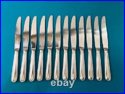 12 grands couteaux CHRISTOFLE modèle ALBI métal argenté 24,5 cm couvert table