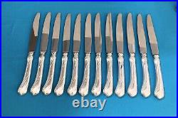 12 grands couteaux CHRISTOFLE modèle GRAMONT métal argenté ART NOUVEAU 25cm