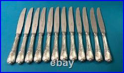 12 grands couteaux CHRISTOFLE modèle MARLY métal argenté 24,5 cm ROCAILLE table