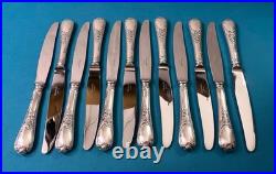 12 grands couteaux CHRISTOFLE modèle MARLY métal argenté 24,5 cm ROCAILLE table