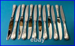 12 grands couteaux CHRISTOFLE modèle MARLY métal argenté 24,5 cm ROCAILLE table