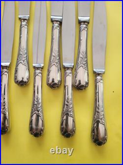 12 grands couteaux CHRISTOFLE modèle MARLY métal argenté couvert 24,5 cm 12 grands couteaux CHRISTOFLE modèle MARLY métal argenté couvert 24,5 cm