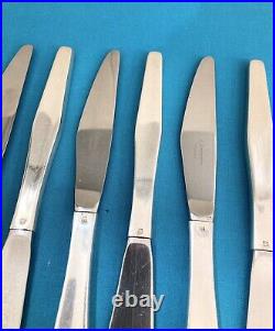 12 grands couteaux CHRISTOFLE modèle ORLY par LINO SABATTINI métal argenté table