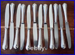 12 grands couteaux CHRISTOFLE modèle SPATOURS métal argenté 24,5 cm
