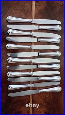 12 grands couteaux CHRISTOFLE modèle SPATOURS métal argenté 24,5 cm
