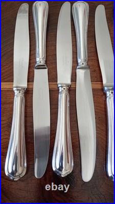 12 grands couteaux CHRISTOFLE modèle SPATOURS métal argenté 24,5 cm