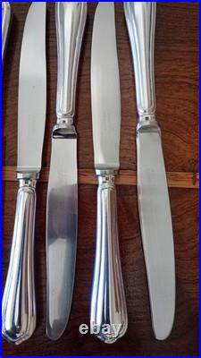 12 grands couteaux CHRISTOFLE modèle SPATOURS métal argenté 24,5 cm
